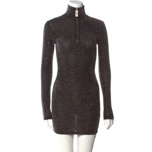 GCDS glittering bodycon turtleneck dress